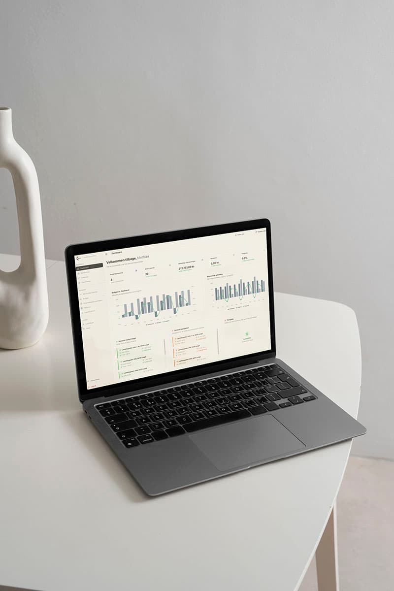 Investorportalen - Dashboard på laptop